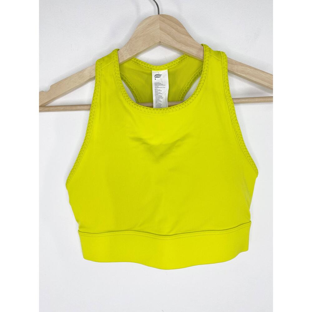 Fabletics Trinity High Impact Neon Yellow Sports Bra XXS BA2039894-3278-17010